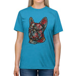 Frenchie Flowers Unisex Tri-Blend T-Shirt
