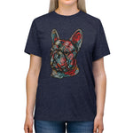 Frenchie Flowers Unisex Tri-Blend T-Shirt