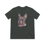 Frenchie Red White & Blue Unisex Tri-Blend T-Shirt