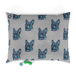Frenchie Love Purple & Blue Pet Bed