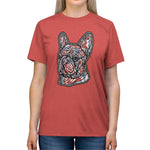 Frenchie Red White & Blue Unisex Tri-Blend T-Shirt