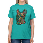 Frenchie Flowers #4 Unisex Tri-Blend T-Shirt