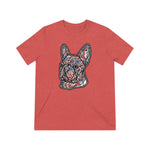 Frenchie Red White & Blue Unisex Tri-Blend T-Shirt