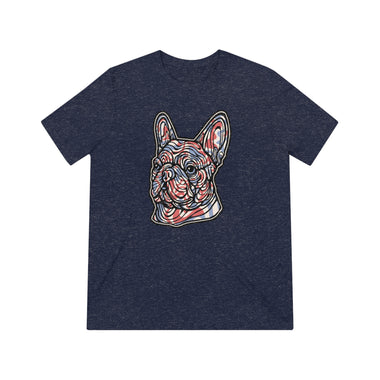 Frenchie Red White & Blue Unisex Tri-Blend T-Shirt