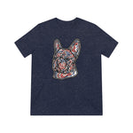 Frenchie Red White & Blue Unisex Tri-Blend T-Shirt