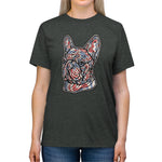 Frenchie Red White & Blue Unisex Tri-Blend T-Shirt