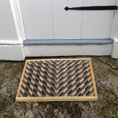 White Pine - Slate Gray Handmade Vermont Wooden Doormat