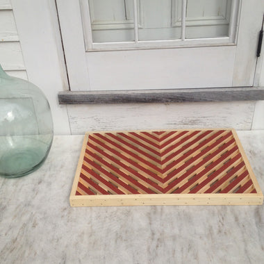 White Pine - Barn Red Handmade Vermont Wooden Doormat