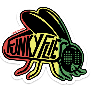 Rasta Funky Flies Sticker 4 Pack