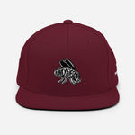 White Logo Flat Brim Snapback Hat