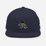 White Logo Flat Brim Snapback Hat