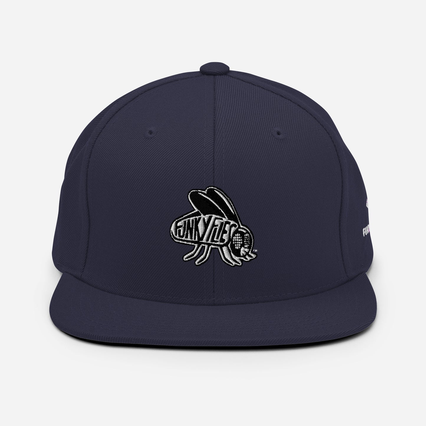 White Logo Flat Brim Snapback Hat