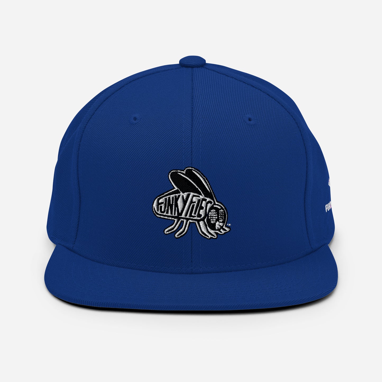 White Logo Flat Brim Snapback Hat