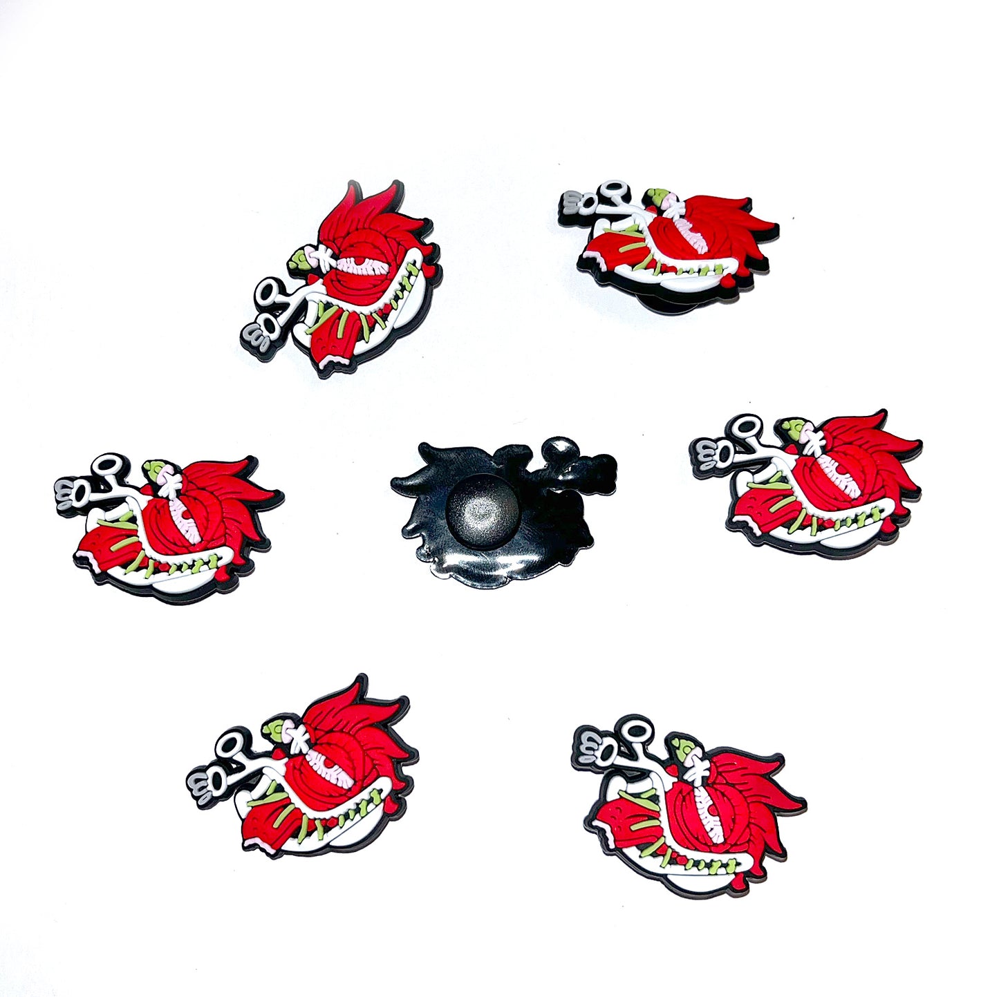 Funky Flies Durable PVC Slide Shoe Charm 9-Pack