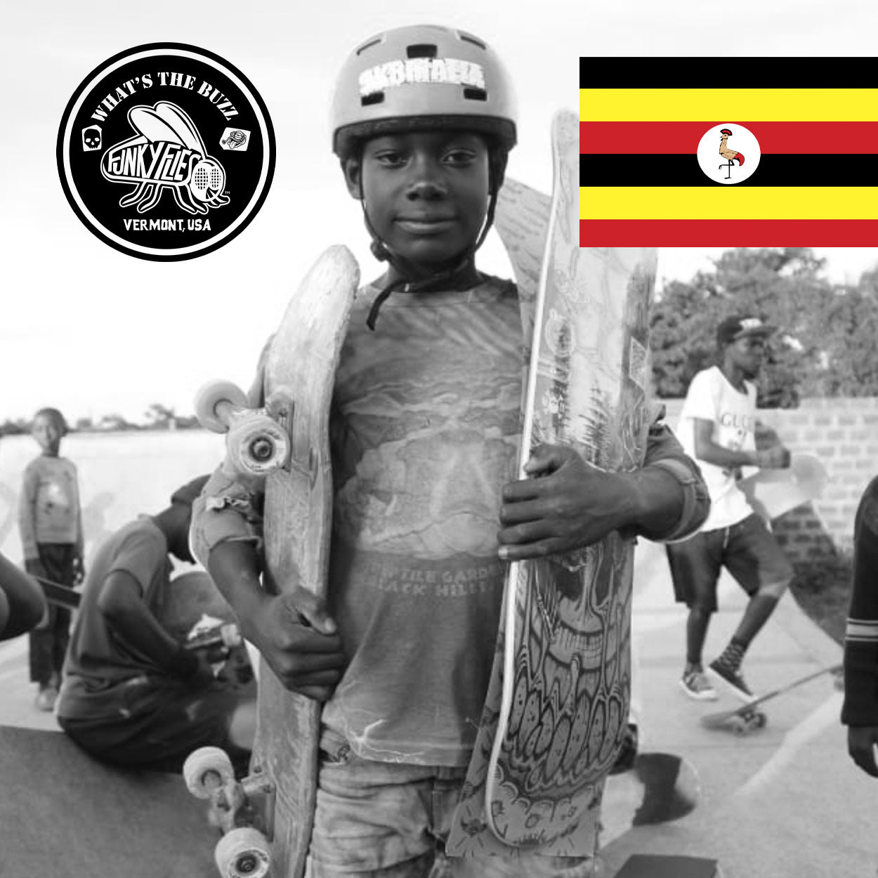 Funky Flies Donates To The Uganda Skate Board Society