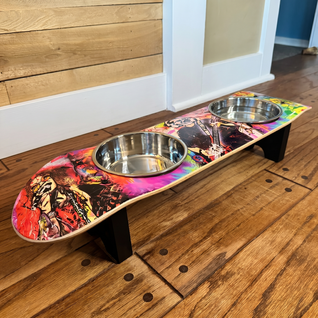Musical Vibes Dog SkateBowls - Elevated Dog Bowl