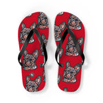 Red, White and Blue Frenchie Flip Flops