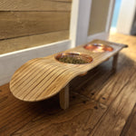 Handmade Elevated Skateboard Dog Feeding Station – Baltic Birch & Rose Gold Bowls