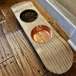 Handmade Elevated Skateboard Dog Feeding Station – Baltic Birch & Rose Gold Bowls