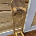 Handmade Elevated Skateboard Dog Feeding Station – Baltic Birch & Rose Gold Bowls