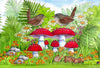 Magical Funky Fungi 16x48 Watercolor Canvas Print - Rainey Dewey Art