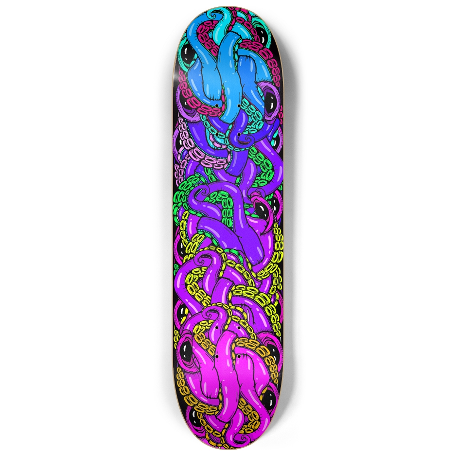 Squid Tangle Custom Skateboard