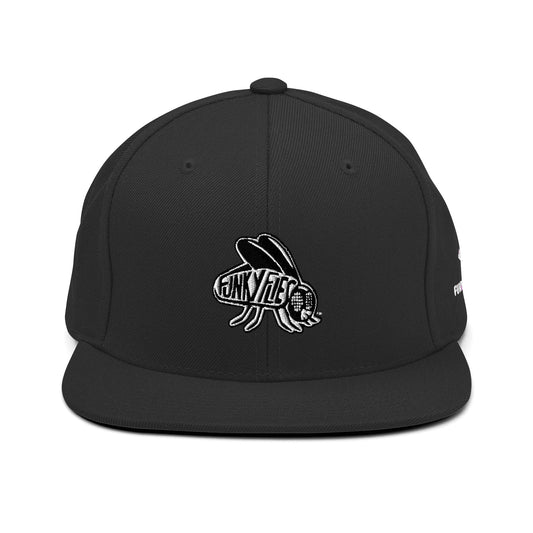White Logo Flat Brim Snapback Hat