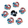 Funky Flies Durable PVC Slide Shoe Charm 9-Pack