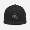 White Logo Flat Brim Snapback Hat