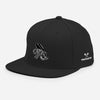 White Logo Flat Brim Snapback Hat
