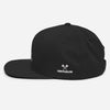 White Logo Flat Brim Snapback Hat