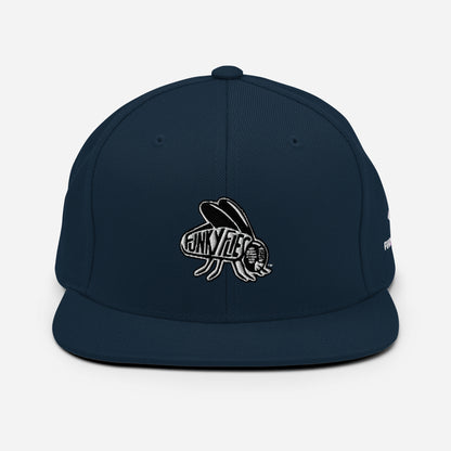 White Logo Flat Brim Snapback Hat