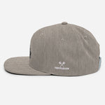 White Logo Flat Brim Snapback Hat