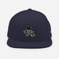 White Logo Flat Brim Snapback Hat