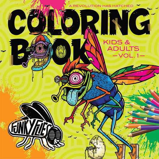 Funky Flies Coloring Book - Vol 1 - With Crayons, Markers or Colored Pencils