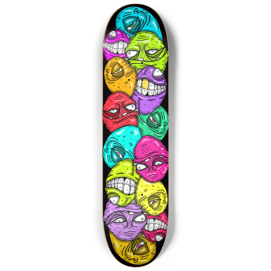 Funky Faces Custom Skateboard