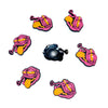 Funky Flies Durable PVC Slide Shoe Charm 9-Pack