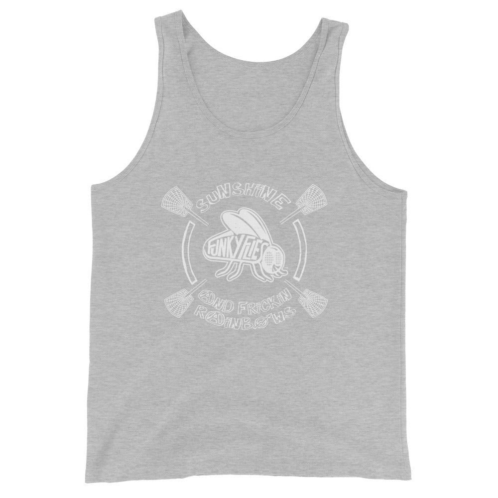 Sunshine Funky Flies and F'in Rainbows Unisex Tank Top
