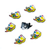 Funky Flies Durable PVC Slide Shoe Charm 9-Pack