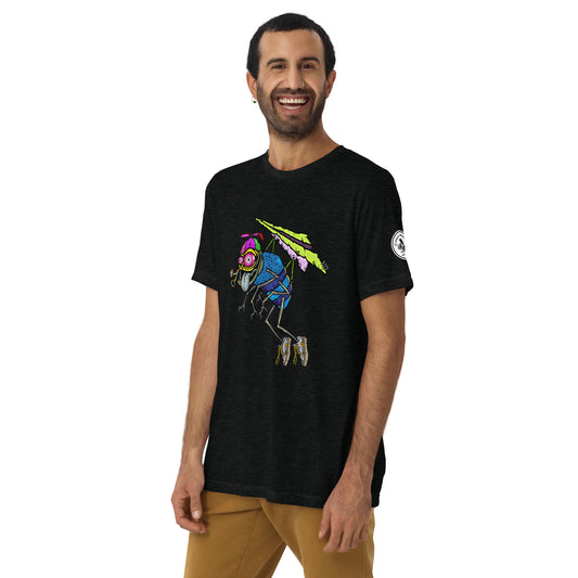 Funky Flies Paper Airplane Fly Tri-blend T-Shirt