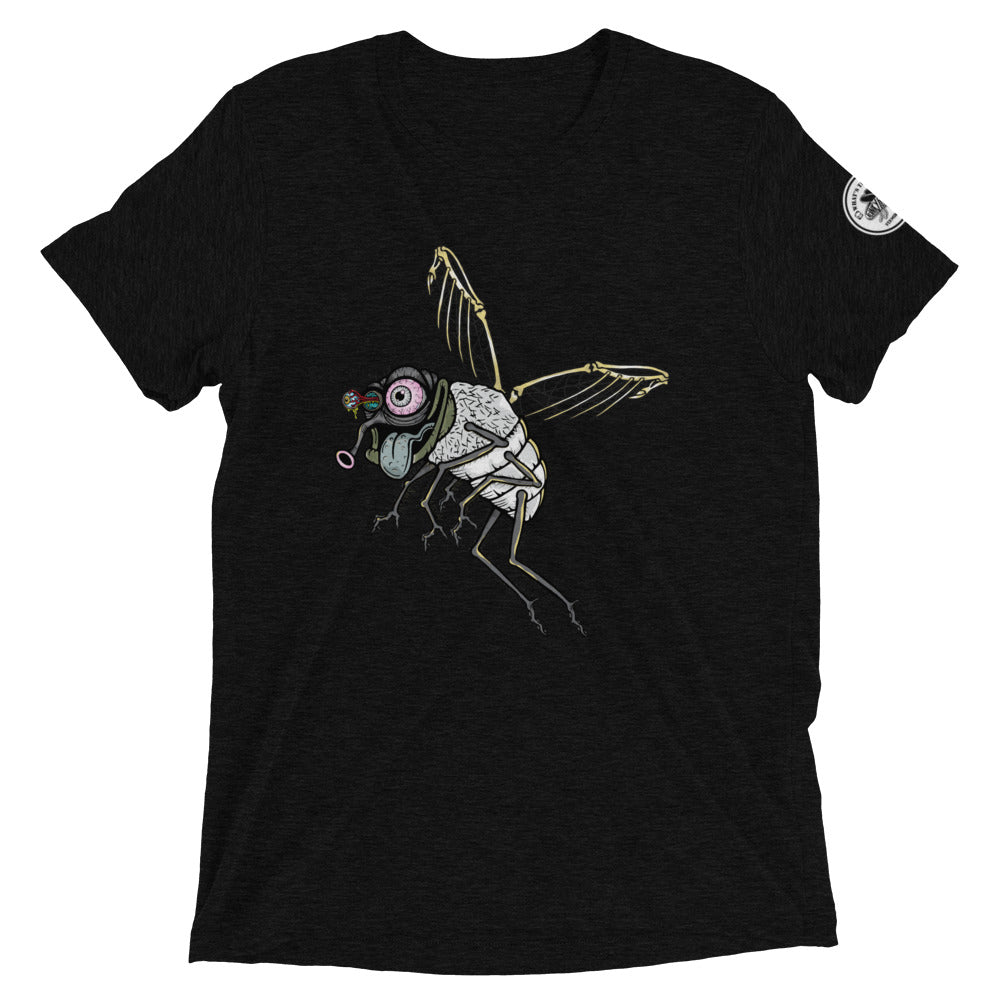 Funky Flies Gray Bone Fly Tri-blend T-Shirts for Sale Online